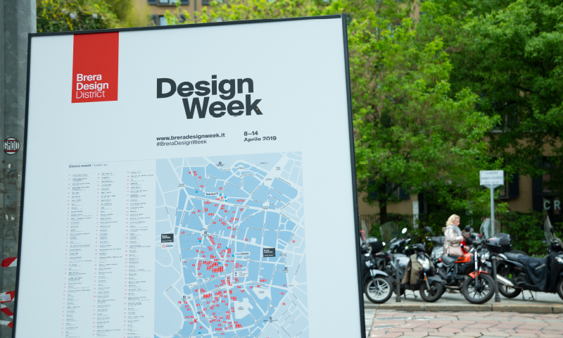 A guide map for the Design Week held in the city