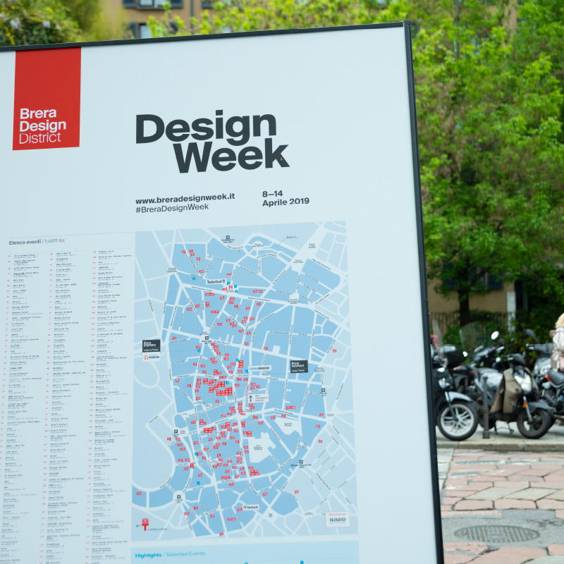 A guide map for the Design Week held in the city