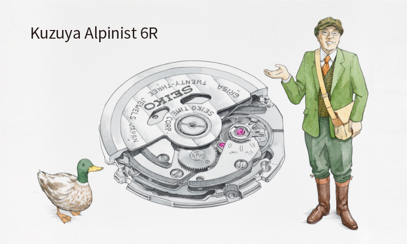 Illustration of the 6R movement of Kuzuya Alpinist