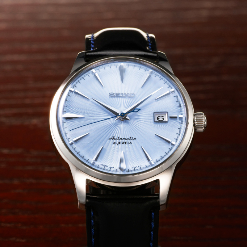 Photo of the lugs of SARB065, the first cocktail-inspired watch