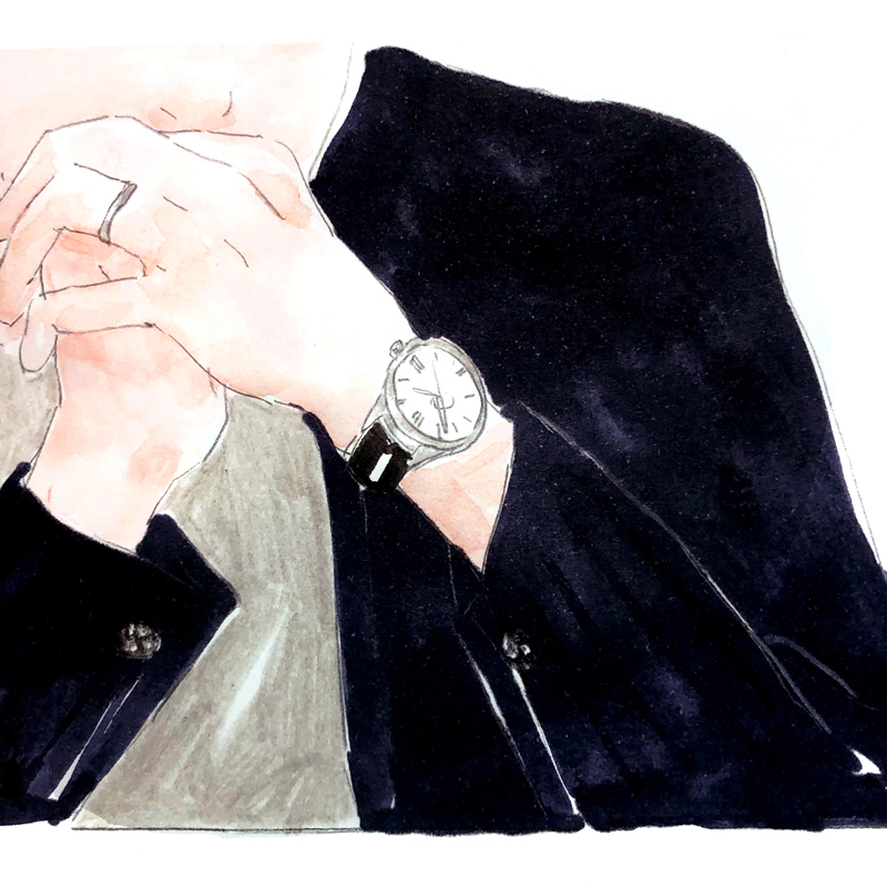 安藤氏が身につけるグランドセイコー(品番SBGA293)のイラスト