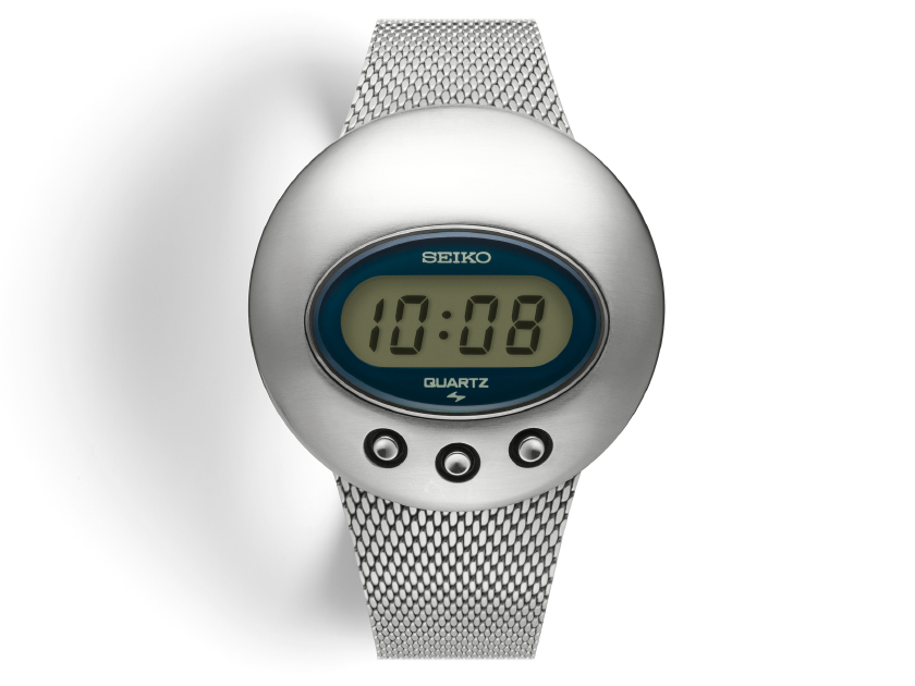 Front view of the digital watch released in 1973