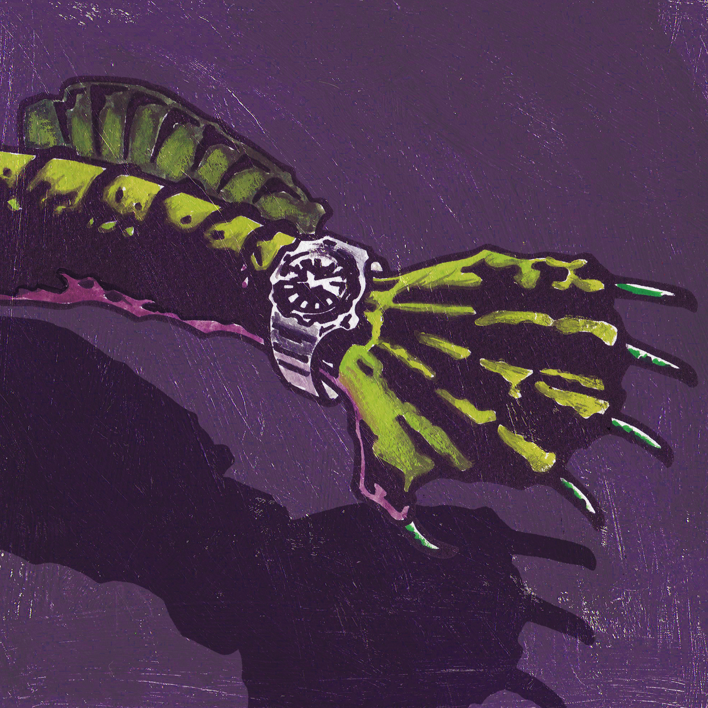 Illustration of a monster's wrist wearing the fourth generation Monster SRPD25