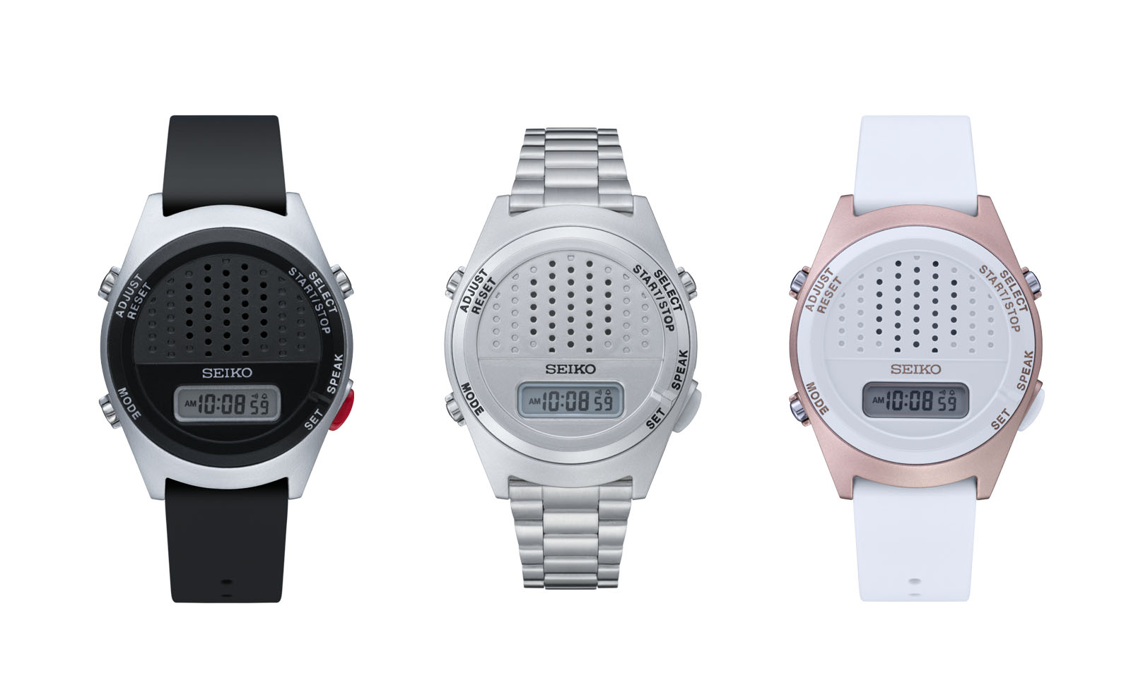 Photo of the three digital talking watches