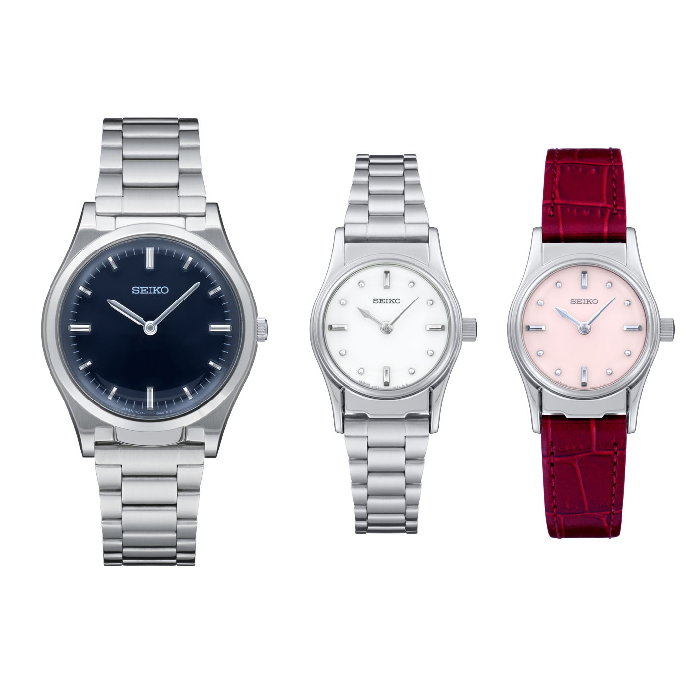 Photos of three tactile watches