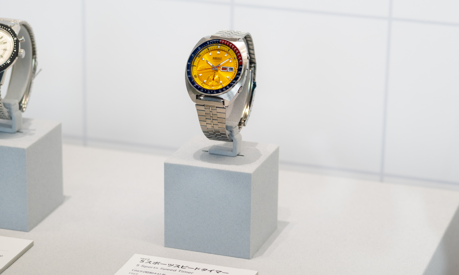 The Seiko 5 Sports model on display.